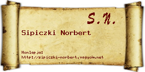 Sipiczki Norbert névjegykártya