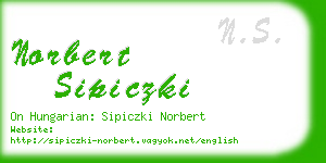 norbert sipiczki business card